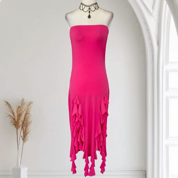 Dresses & Skirts - Mermaid Sirencore Bright Pink Strapless Jelly Fish Midi Maxi Dress XS / S